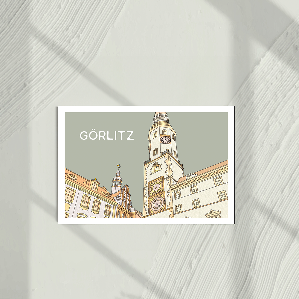 Postcard Town Hall Tower Görlitz